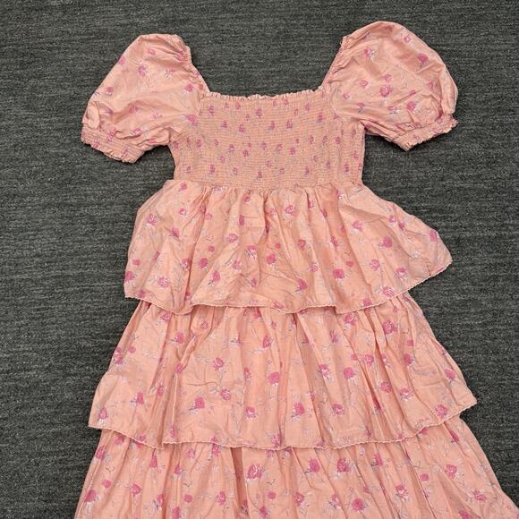 LoveShackFancy X Target Dress Large Simone Smocked Tiered Ruffled Maxi Floral - Picture 7 of 11